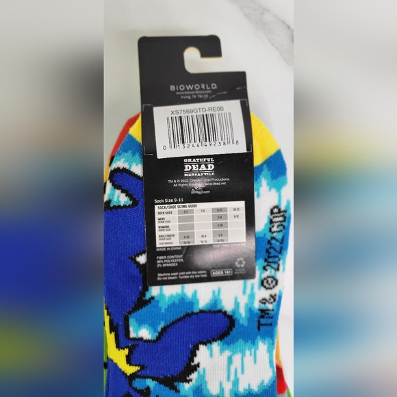 NWT - Grateful Dead - Tie Dye Ankle Socks - 5 Pair - Size 5-10 - Picture 8 of 9